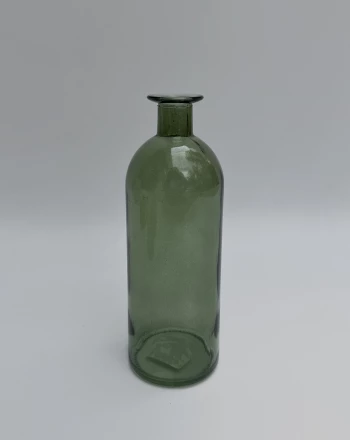 Стеклянная ваза-бутылка зеленая M