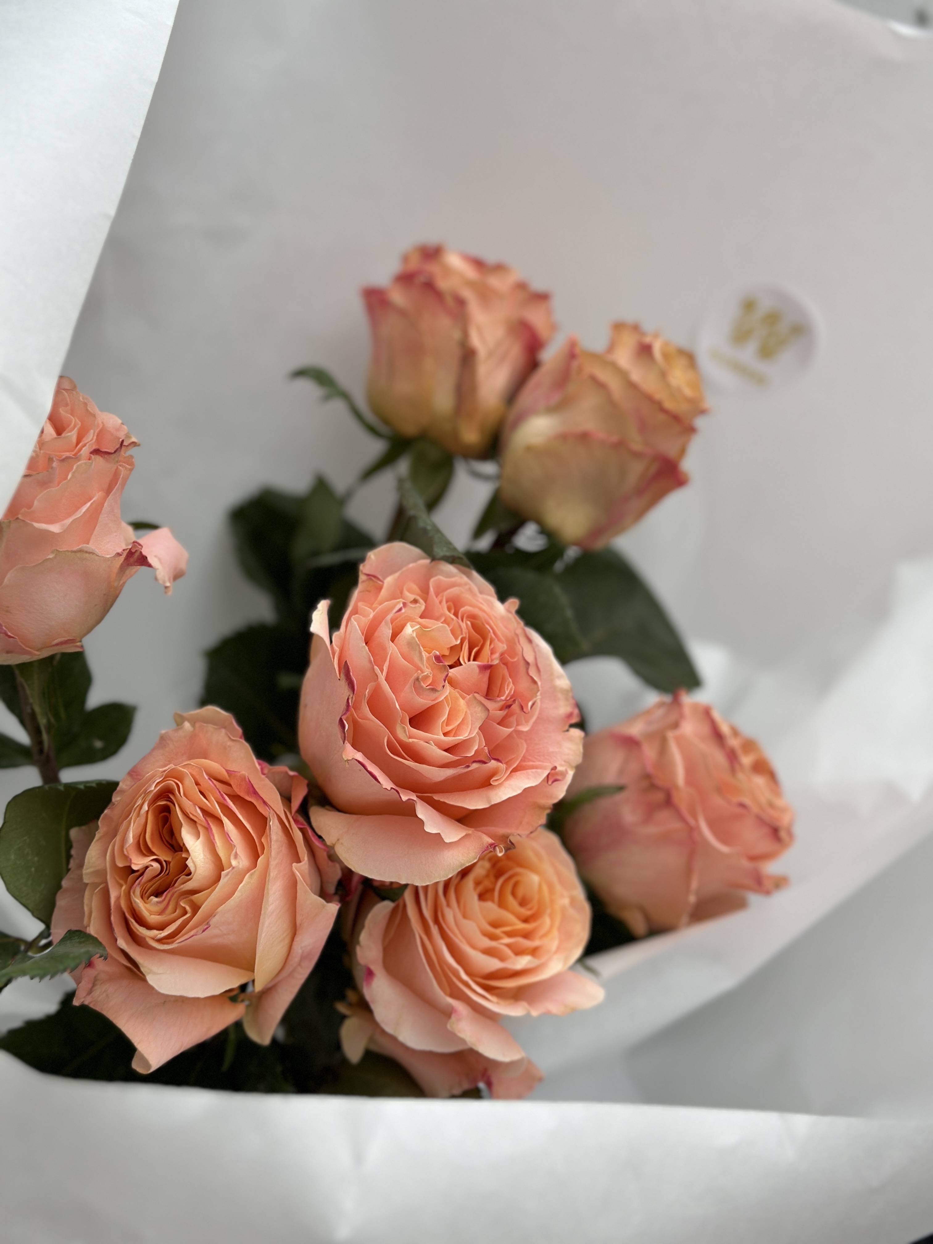 Моно-букет из 7 роз Кроун Принцесса Маргарет